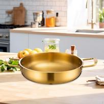 Korean Cooking Pot for Instant Noodles and Kimchi Soup, Ideal Home Use 24 cm Gold beige