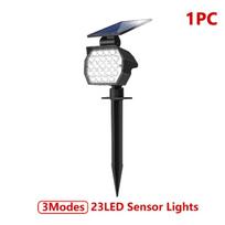 Lauko saulės prožektoriai 23LED Saulės kraštovaizdžio šviestuvai Reguliuojami Vandeniui atsparūs Saulės sieniniai prožektoriai Šviesa Vejos Medis Terasa Kiemas Wa 1pc