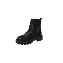 Large Size Casual Middle Tube Square Bottomed Snow Boots Autumn Winter Solid Color PU Martin Boots Fur Shoes 35-42 35 juoda