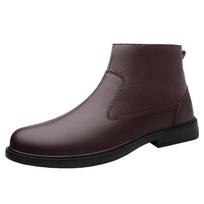 Mados dizainerio prekės ženklo vyriški natūralios odos batai Žieminiai pliušiniai ankle boots Atsitiktiniai vyriški verslo batai Lauko sniego batai Nemokamas pristatymas 37 ruda