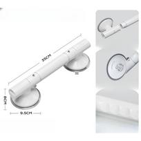 Bathroom Handrails Guardrails Anti Slip Safety Handles for Elderly Toilets Non Perforated Suction Cup Handles for Elderly Household Toilets Removable white 35cm