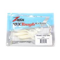 Zman Minkštas masalas StreakZ Curly 4 coliai 5 vnt. pakuotėje Perlas (7111) white