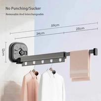 Wall Mounted Clothes Drying Rack - Collapsible, Foldable Space Saving Laundry Hanger - Trifold Expandable, Retractable Heavy white