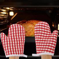4 Pcs Insulation Gloves Oven Hot Mitt Grill Mitts Kids Kitchen Essentials Non-slip Polyester Insulated Lattice Anti-scald