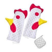 Oven Glove Heat Resistant Non-woven Fabric Oven Mitts Rooster Kitchen Glove Pots Pad Gift for Baking Cooking Lover balta