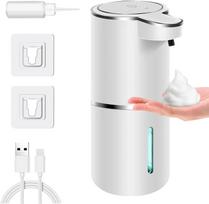 Automatinis muilo dozatorius bekontaktis putojantis muilo dozatorius 380 ml USB įkraunamas elektrinis 4 lygių reguliuojamas putplasčio muilo dozatorius balta