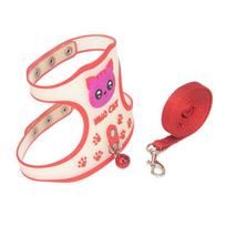 Strap Safe Stylish Luminous Reflective Anti-Lost Durable Vibrant Design Pet Leash for Nighttime raudona