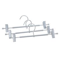 Skirt Pants Hangers Space Saving Metal Skirt Hanger with Fastern Clips Pants Trouser Hangers Closet Organizer white