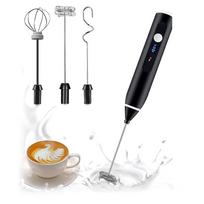 Handheld Electric Milk Frother Whisk Egg Beater USB Rechargeable Coffee Blender Household Milk Shaker Mixer Foamer Black CHINA black