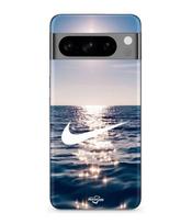 Coque - MANIACASE - Google Pixel 8a Pro - Souple - Silicone - Nike logo blanc mer soleil juoda