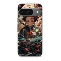 Case for Google Pixel 9 demon slayer Tanjiro anime manga juoda
