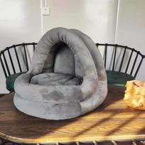 Cat Kennel  Four-season Semi-enclosed Yurt Pet Kennel S 42*42*38cm gray