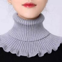 Scarf, Neck Cover, Fake Collar, Cervical Spine Protection, Warmth and Cold Protection, Versatile Knitted Turtleneck Sweater Collar 23 pilka spalva