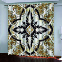 European Luxury Modern Gold Thin Darkening Window Blind Curtains for Kids Bedroom Living Room Kitchen Door Home Decor 2Pieces W50 X H130(CM)X2&Hook