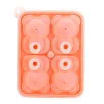 1pc New Four Grid Bear Ice Cube Mold Silicone Ice Grid Home Ice Cream Ice Cream Frozen Ice Ball Ice beige