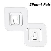 Double Sided Adhesive Wall Hooks Hanger Strong Transparent Suction Cup Storage Socket Hooks Bathroom Kitchen Bedroom Hook Kit