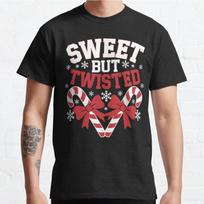 Plus Size S-3XL Candy Cane Sweet But Twisted Funny Christmas Xmas Printed T-shirt Men's Tops Fashion Clothes Tees S juoda