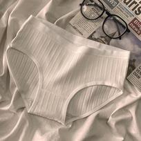 Cotton Underwear for Girls Students Sexy Mid Waist Briefs Breathable Women Plus Size Triangle Panties XL raudona