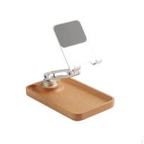 Compact Phone Stand Foldable Holder 360° Rotation Desk Mount for Smartphone A gray