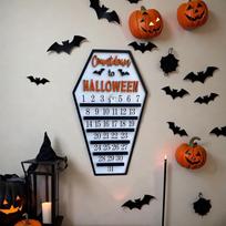 Countdown Advent Calendar Halloween Decor with Moving Block Bats Decoration Festive Gift