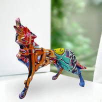 Majestic Wolf Figurine Elegant Home Decor Piece for Office Or Living Room Graffiti brown