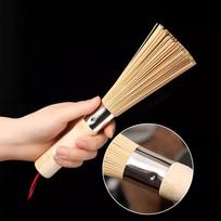 Natural Bamboo Pot Brush Long Handle Wok Cleaning Brush Dish Brush Kitchen Tool Supplies for Home Restaurant A