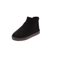 Snow Boots for Women In Winter Short Tube Flat Bottom One Foot Kick with Plush Cotton Shoes Casual and Comfortable Short Boots 36 juoda