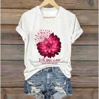 Sunflower Shirts For Woman's T-Shirt Cute Dandelion Graphics Tshirts Summer Women Short Sleeve Tops Classic Fashions Streetwear XL gray