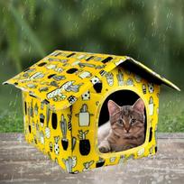 Outdoor Stray Cat Shelter House for Cats Pet Supplies Tent rožinė