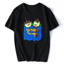 Vasaros unisex unisex drabužiai Rokas kramtomosios princesės laisvalaikio marškinėliai Nuotykių laikas Juokingi marškinėliai Unisex Unisex Harajuku mados marškinėliai L