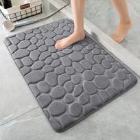 Dark gray embossed pebbles super absorbent machine can clean the floor mat of the water absorbing bathroom 500MMx800MM