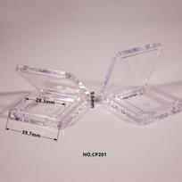 Skaidri vienos spalvos kvadratinė skaistalų dėžutė su tuščiu padėklu without aluminum plate, 39.7mm*39.7mm*9.6mm skaidri