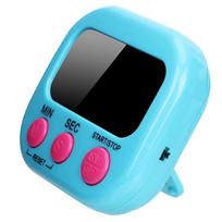 LED Counter Display Alarm Clock Manual Electronic Countdown Sports Magnetic Digital Timer Kitchen Cooking Shower Study Stopwatch mėlyna