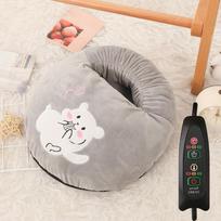 Animacinės katės USB pėdų šildytuvas su trijų pakopų temperatūros valdymu - Mielas, pliušinis, aksominis, 5V žiemai. Mouse pilka spalva