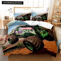Monster Jam Patalynės Komplektas Viengulis Twin Pilnas Queen King Dydžio Monster Jam F1 Patalynės Komplektas Suaugusiems Vaikams Miegamojo Antklodės Užvalkalų Komplektai 3D Anime 022 AU Single(140x210cm) black