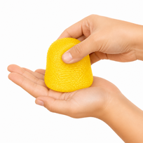 Antistresinis squishy kubas, minkštas sensorinis žaislas kamuolis- geltonas