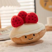 Jelly Cat New Strawberry Birthday Cake Doll Home Bedroom Plush Toy Cake Doll Decorations Cute Creative Girl Birthday Gift 10cm raudona