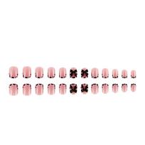 24 Pcs Valentines Day Press On Nail Leopard Print False Nail 3D Bows Stick on Nail French Tip Artificial Nail white