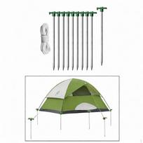 10x Camping Tent Pegs Stakes Garden Decoration with Ropes Ground Anchors for Picnic Awning