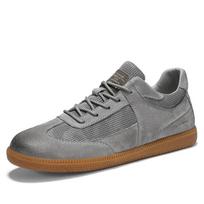 Suede Leather Sneakers Hot Sale Tenis Masculino Mens New Trend Men's Casual Shoes Lace-up Solid Male Treking Footwear Trainers 39 pilka spalva