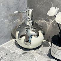 Simple Hand Sanitizer Bottle Creative Ceramic Soap Dispenser Hotel Toilet Lotion Bottle Storage Bottle Home Bathroom Accessories gray