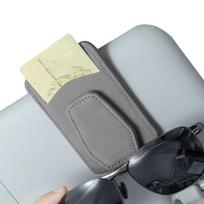 Sunglass Clip For Car Visor Car Sunglasses Holder Multifunctional Heavy Duty PU Leather Eyeglasses Hanger Auto Interior violetinė