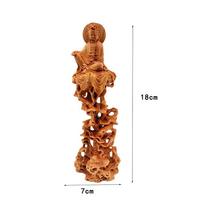 wood carving guanyin Decorative Statue Wooden Tree Vine Art Carving Home decorative figures feng shui Statue šviesiai pilka spalva
