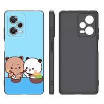 Cute BuBu DuDu Black Silicone Phone Case For Xiaomi Redmi Note 9 10 11 11S 11T 12 13 Pro 5G Plus 9S 10S 12S Redmi Note 13 5G
