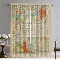 Blackout Curtains 2 Pieces Baby Own Aesop Window Curtain for Room 2 Panel Tulle for Bedroom Halloween Decoration Partition Child W50xH70cmx2pcs-CL