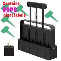 1 Set Manual Soil Block Maker Soil Blocker Garden Tool Garden Seeding Tool Contains 50PC Plant Labels Planting Soil Blocks black
