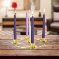 Advent Ring Candle Holder Wreath Desk Ornament Metal Candlestick for Bedroom Xmas gray