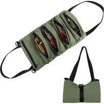 Tool Roll Bag with 5 Zip Pockets Portable Oxford Cloth Storage Bag Toolkit Multi-Purpose Roll Up Handbag Tool Organizer Bucket gray