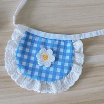 Dog Bandana Cute Fashionable Plaid Pattern Smiley Face Small Dogs Bibs for Bichon Teddy Pomeranian dangaus mėlyna spalva
