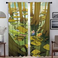 A-Adventure TimeS Shades Curtains Child Room Halloween Decoration Window Curtain for Room 2 Panel Home Interior Curtains Living W50xH70cmx2pcs-CL yellow